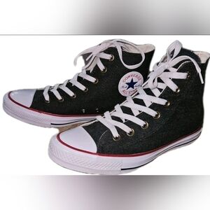 Converse Chuck Taylor All Star Hi "Black Denim" 161492C Like New Mens 6 / Woman8